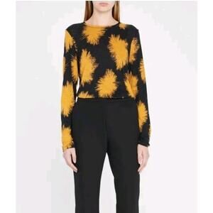 Proenza Schouler Feathers Dot Print Long Sleeve Top Size Small